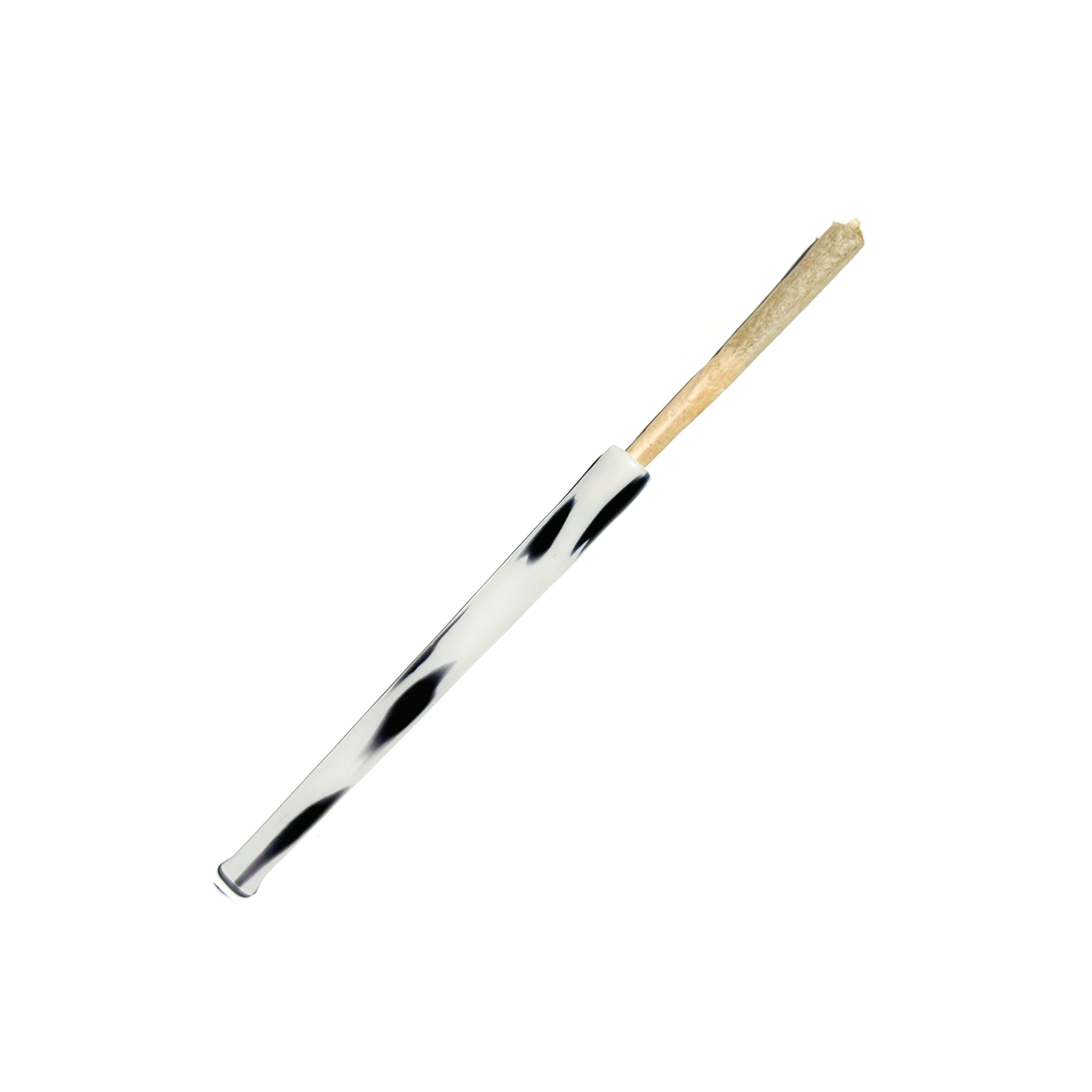 Cruella joint holder, made from opaque black and white glass