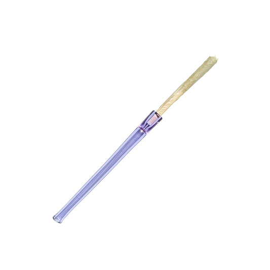 5 inch long Cruella joint holder, made from transparent purple glass