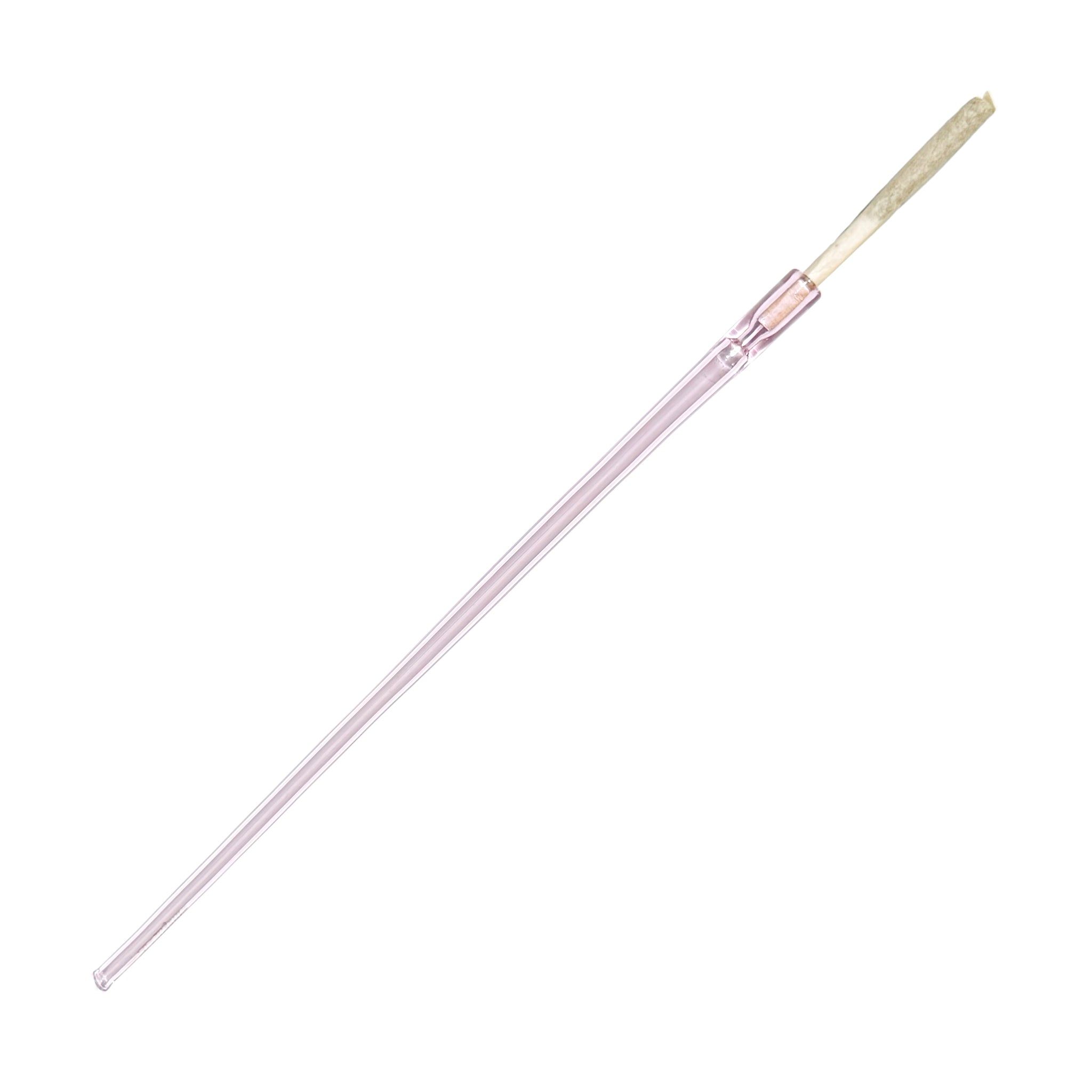 12 inch extra long Cruella joint holder, made from transparent pink glass