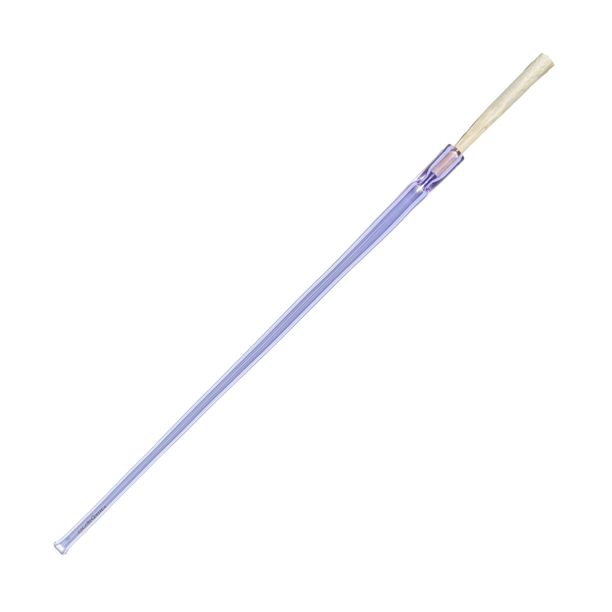 12 inch extra long Cruella joint holder, made from transparent purple glass