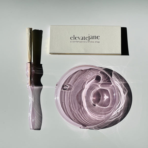 Io Pair: Pink Hudson Pipe + Pink Glass Holder