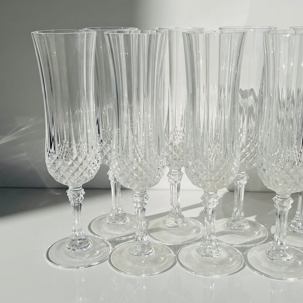 Set of 12 Crystal Flutes