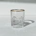 Set of 4 Heavy Rocks Glasses with Gold Rim