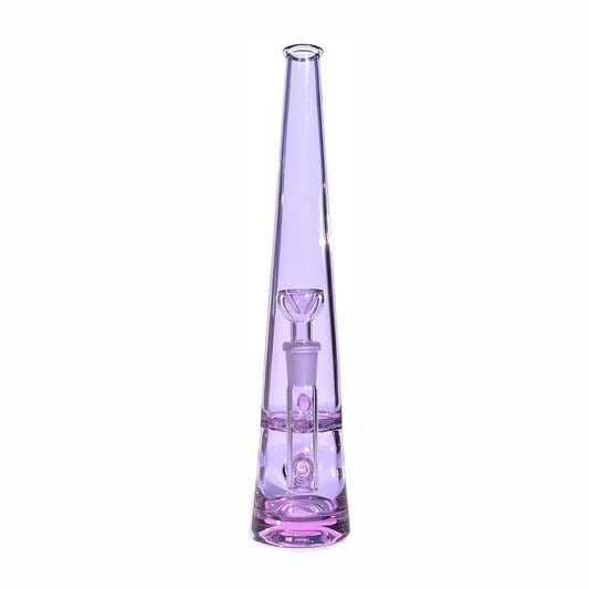 12 inch tall monochromatic purple glass bong from front angle