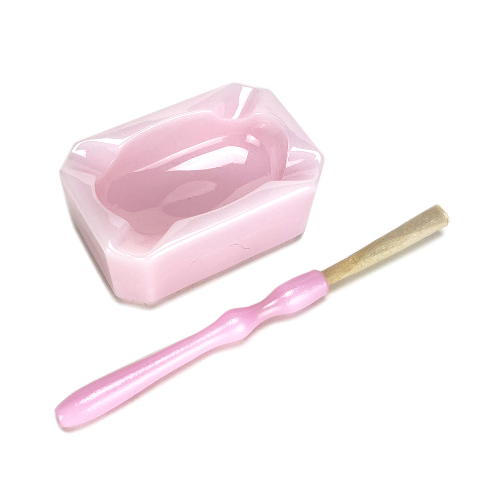 Poppy Ashtray + Glass Holder - Pink